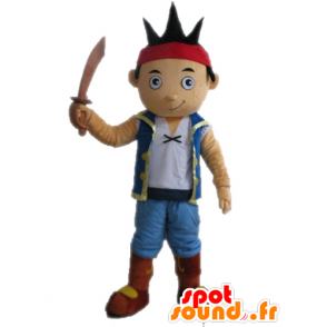 Ruskea poika maskotti pukeutunut merirosvo - MASFR028656 - Mascottes de Pirates