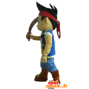 Brown boy mascot dressed as pirate - MASFR028656 - Mascottes de Pirate