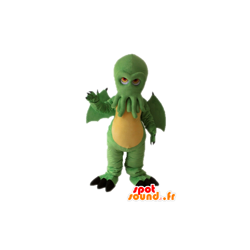 Mascotte de dragon vert avec une tête de poulpe - MASFR028658 - Mascotte de dragon