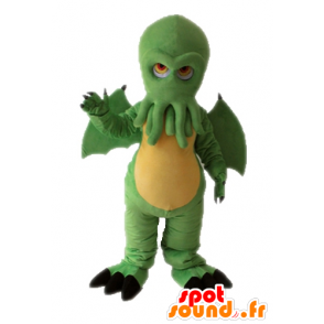 Grünen Drachen Maskottchen Kopf mit Tintenfisch - MASFR028658 - Dragon-Maskottchen