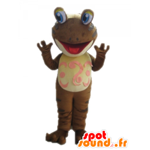 Brązowy żaba maskotka. maskotka salamandra - MASFR028660 - żaba Mascot