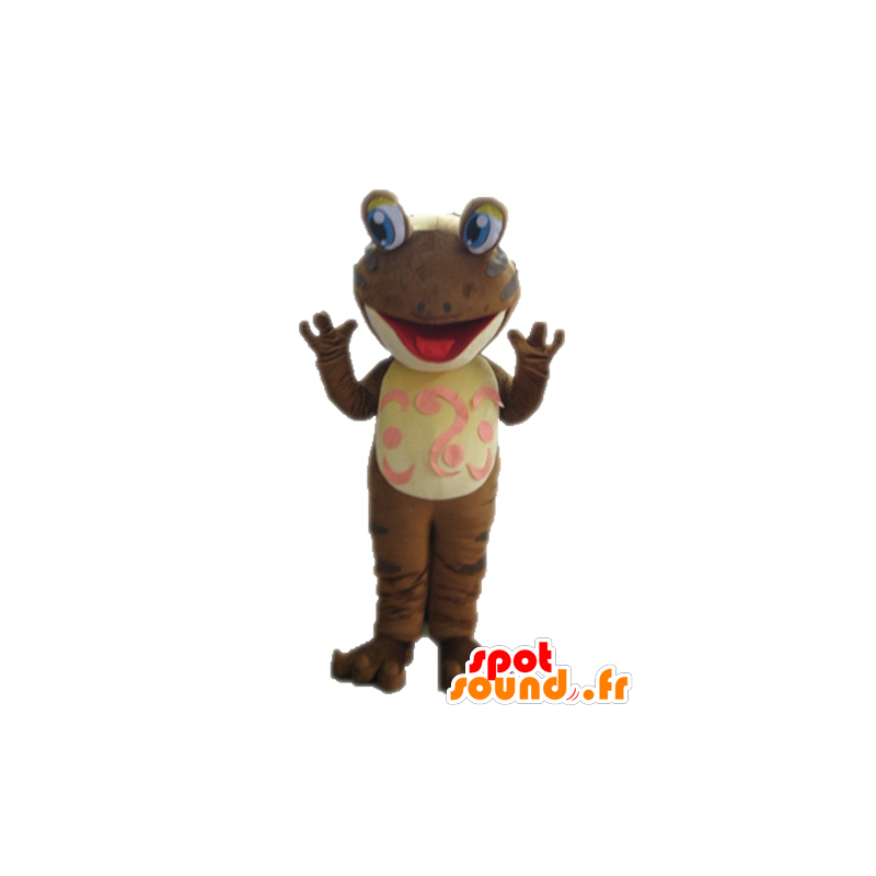 Brun frosk maskot. Mascot salamander - MASFR028660 - Frog Mascot