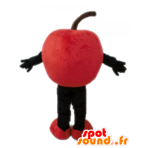 Gigante mela rossa e sorridente mascotte - MASFR028662 - Mascotte di frutta