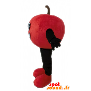 Gigante de la manzana roja y la mascota sonriendo - MASFR028662 - Mascota de la fruta