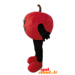 Riesigen roten Apfel und lächelnd Maskottchen - MASFR028662 - Obst-Maskottchen