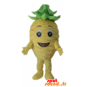Mascot giallo e verde gigante ananas. mascotte della frutta - MASFR028663 - Mascotte di frutta