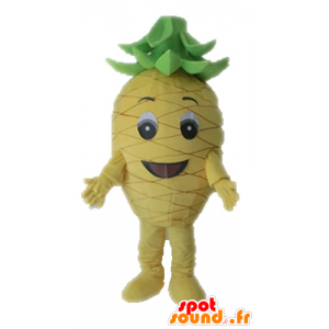 Mascot gigante amarilla y verde piña. fruto de la mascota - MASFR028663 - Mascota de la fruta