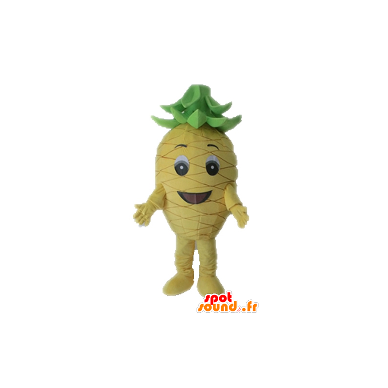 Mascot amarelo e verde gigante abacaxi. frutas Mascot - MASFR028663 - frutas Mascot