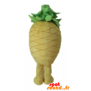 Mascot gelbe und grüne Ananas Riese. Mascot Obst - MASFR028663 - Obst-Maskottchen