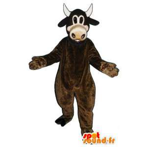 Brązowa krowa maskotka. krowa kostium - MASFR007269 - Maskotki krowa