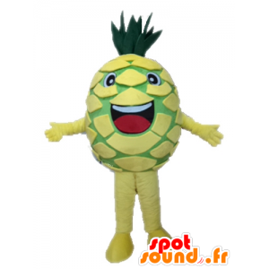 Mascot giallo e verde gigante ananas. mascotte della frutta - MASFR028666 - Mascotte di frutta