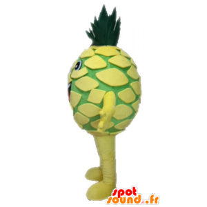Mascot giallo e verde gigante ananas. mascotte della frutta - MASFR028666 - Mascotte di frutta