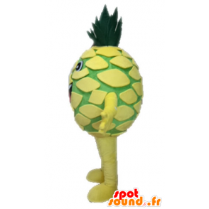 Mascot giallo e verde gigante ananas. mascotte della frutta - MASFR028666 - Mascotte di frutta