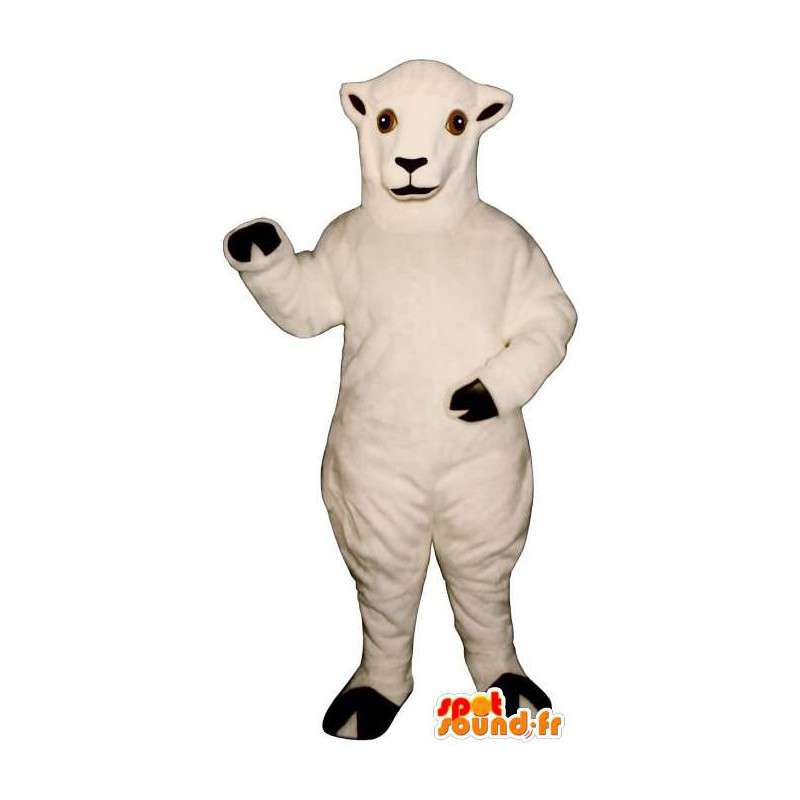 λευκό μασκότ προβάτων. λευκό κοστούμι πρόβατα - MASFR007271 - Μασκότ Πρόβατα
