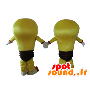 2 Maskottchen von gelben Zwiebeln und braune Riese - MASFR028674 - Maskottchen-Birne