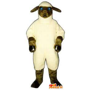 Mascotte de mouton blanc et marron. Costume de mouton - MASFR007272 - Mascottes Mouton