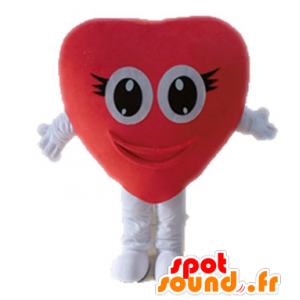 Coração vermelho mascote gigante. mascote romântico - MASFR028677 - mascote dos namorados