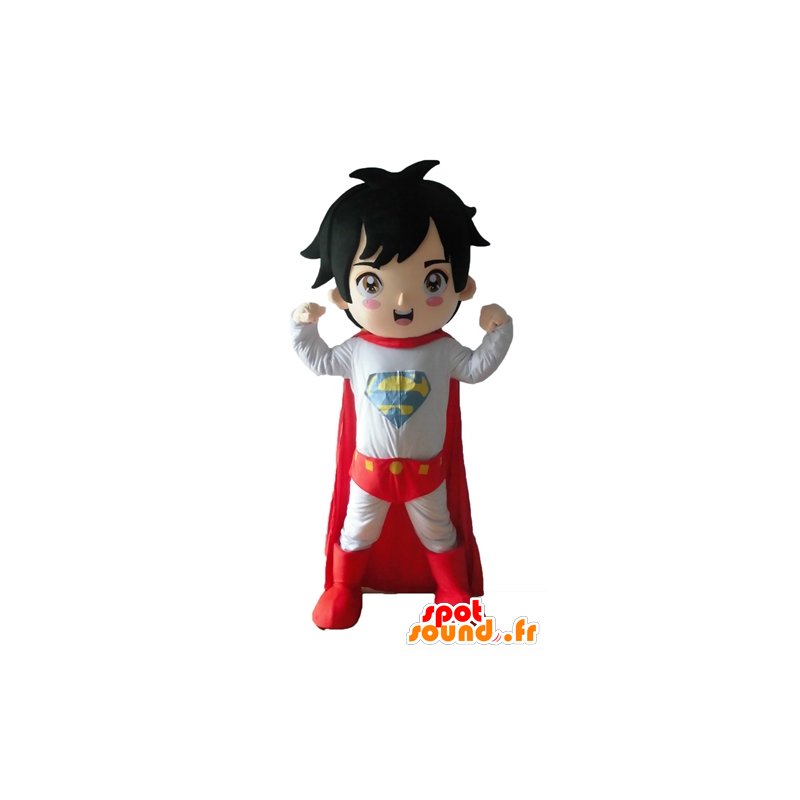 Pojkemaskot klädd i superhjältdräkt - Spotsound maskot