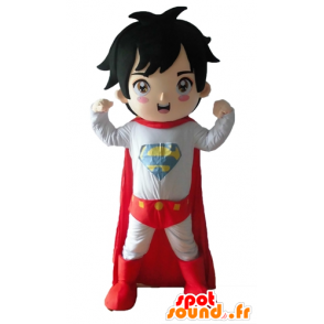Niño vestido con traje de la mascota de superhéroes - MASFR028680 - Mascota de superhéroe