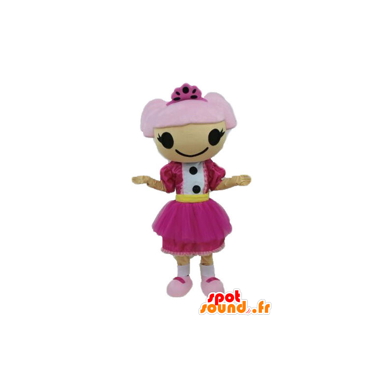 Mascotte de fille aux cheveux roses. Mascotte de poupée - MASFR028682 - Mascottes Garçons et Filles