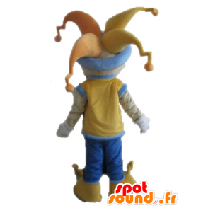 Jester kong maskot i fargerike antrekk - MASFR028685 - menneskelige Maskoter