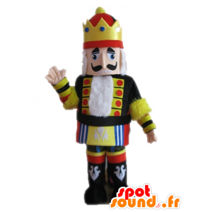 King mascot holding yellow, black and red - MASFR028686 - Human mascots