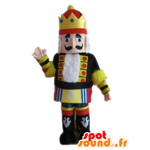 Mascotte de roi en tenue jaune, noire et rouge - MASFR028686 - Mascottes Humaines