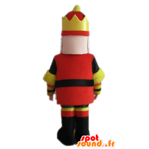 Mascotte de roi en tenue jaune, noire et rouge - MASFR028686 - Mascottes Humaines