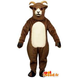 Costume de bouc marron et blanc. Mascotte de bouc - MASFR007275 - Mascottes Boucs et Chèvres