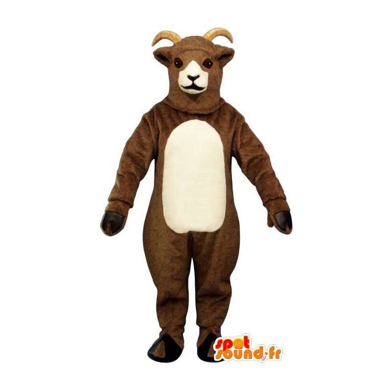 Costume de bouc marron et blanc. Mascotte de bouc - MASFR007275 - Mascottes Boucs et Chèvres