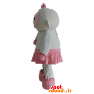 Mascot pink and white sheep. Mascot Lamb - MASFR028687 - Mascots sheep