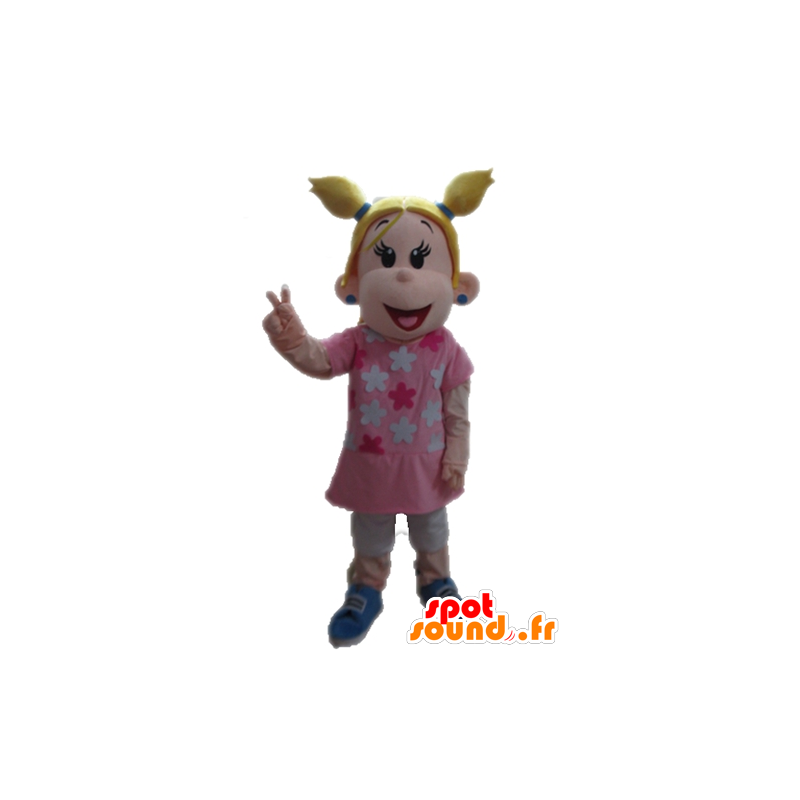 Mascot blonde Mädchen, gekleidet in rosa - MASFR028689 - Maskottchen-jungen und Mädchen