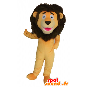 Laranja leão mascote e gigante castanho - MASFR028697 - Mascotes leão