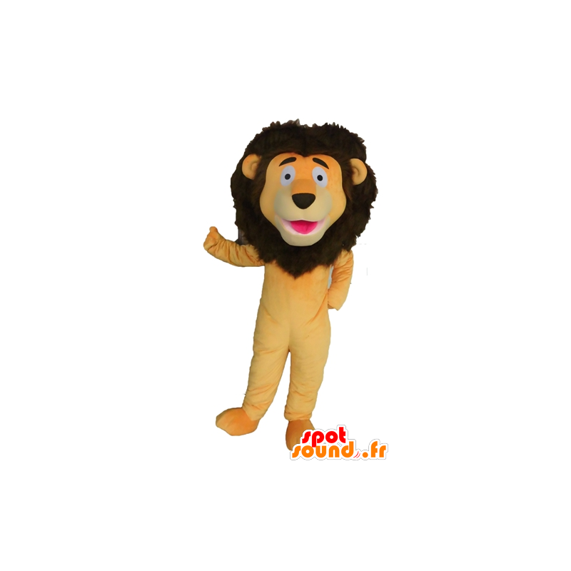 Mascotte de lion orange et marron, géant - MASFR028697 - Mascottes Lion