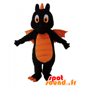Black Dragon Maskottchen und Orange, Riese - MASFR028698 - Dragon-Maskottchen