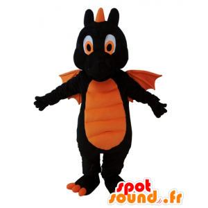 Black Dragon maskotka i pomarańczowy olbrzym - MASFR028698 - smok Mascot