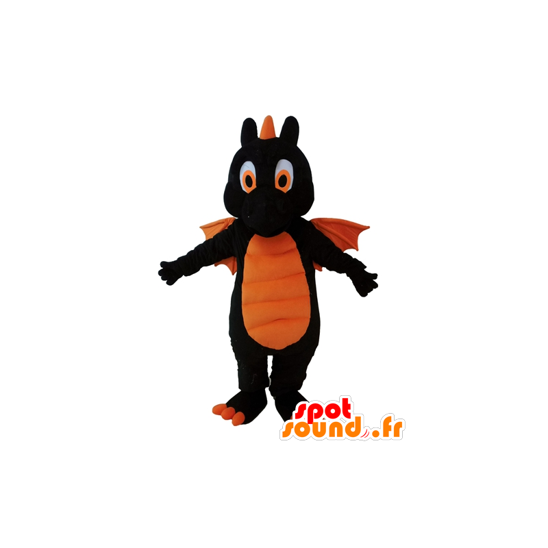 Black Dragon maskotka i pomarańczowy olbrzym - MASFR028698 - smok Mascot