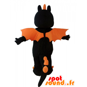 Mascotte de dragon noir et orange, géant - MASFR028698 - Mascotte de dragon