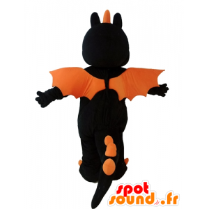 Black Dragon maskot og oransje giganten - MASFR028698 - dragon maskot