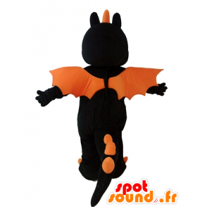 Mascotte de dragon noir et orange, géant - MASFR028698 - Mascotte de dragon