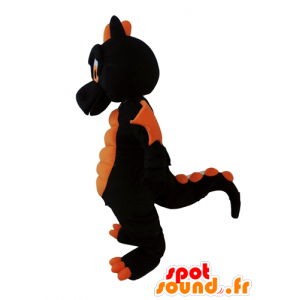 Mascotte de dragon noir et orange, géant - MASFR028698 - Mascotte de dragon