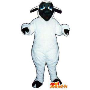 Hvid og sort fåremaskot. Lam kostume - Spotsound maskot kostume