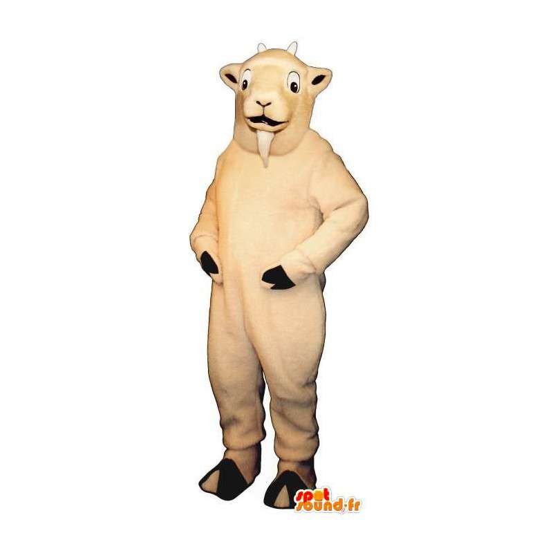 Mascot white goat cream. Costume goat - MASFR007280 - Goats and goat mascots