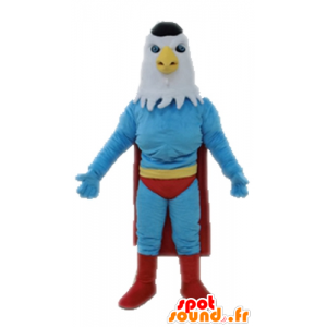 Eagle mascotte verkleed als superheld
