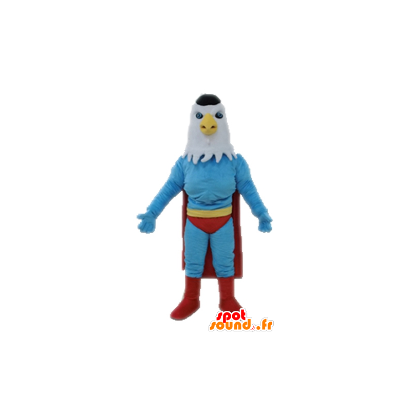Eagle maskot klædt som en superhelt - Spotsound maskot kostume