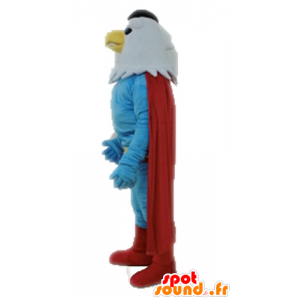 Eagle maskot klädd som en superhjälte - Spotsound maskot