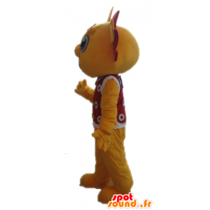 Amarelo e vermelho mascote dragão. mascote sorrindo - MASFR028708 - Dragão mascote