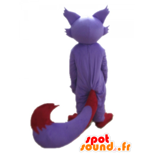 Mascotte de renard violet, beige et rouge - MASFR028709 - Mascottes Renard