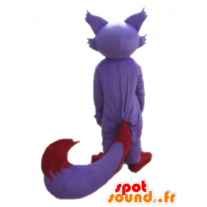 紫、ベージュ、赤のキツネのマスコット-MASFR028709-キツネのマスコット