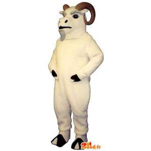 Mascotte de bélier blanc. Costume de bélier - MASFR007282 - Mascotte de Taureau